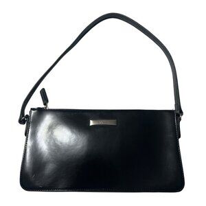 Vintage Esprit Black Patent East West Shoulder Bag